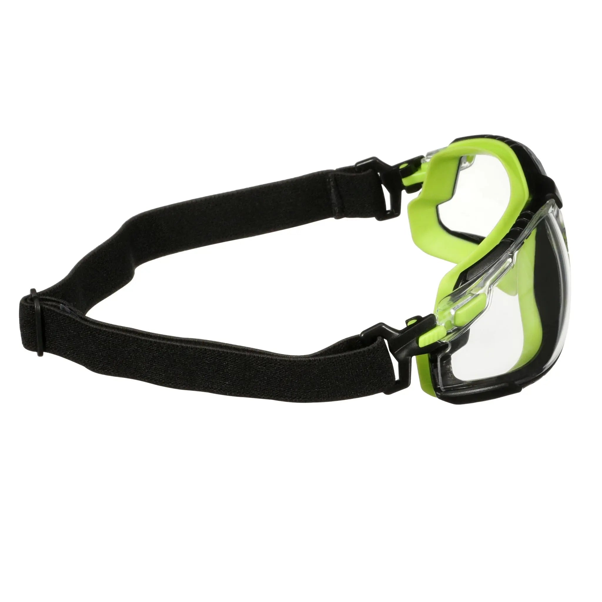 3M Solus 1000 Series S1201SGAF-TSKT, Grn/Blk, Scotchgard Anti-Fog Coating, Clear AF-AS lens, TPE/Strap only, 20 ea/Case