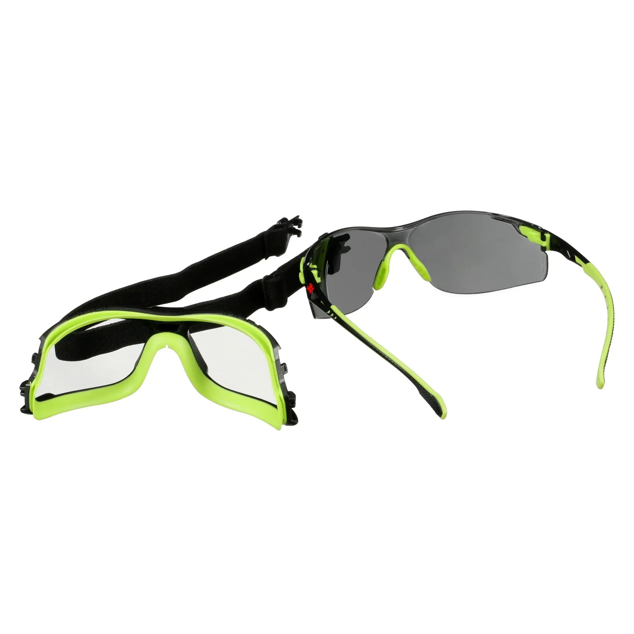 3M Solus 1000 Series S1202SGAF-TKT, Grn/Blk, Scotchgard Anti-Fog Coating, Gray AF-AS lens, TPE/Strap, 20 ea/CaseÂ