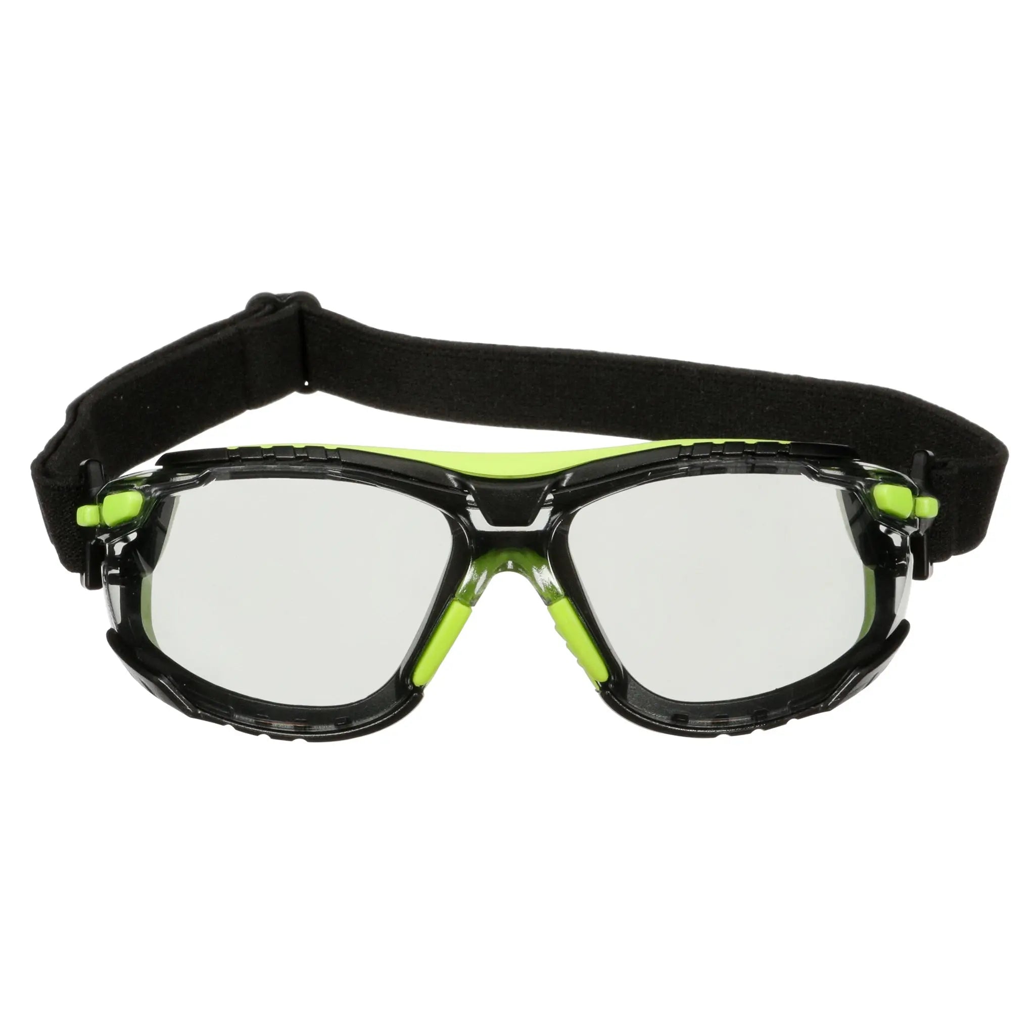 3M Solus 1000 Series, S1207SGAF-TSKT, Grn/Blk, Scotchgard Anti-Fog Coating, IO Gray AF-AS lens, TPE/Strap only 20ea/cs