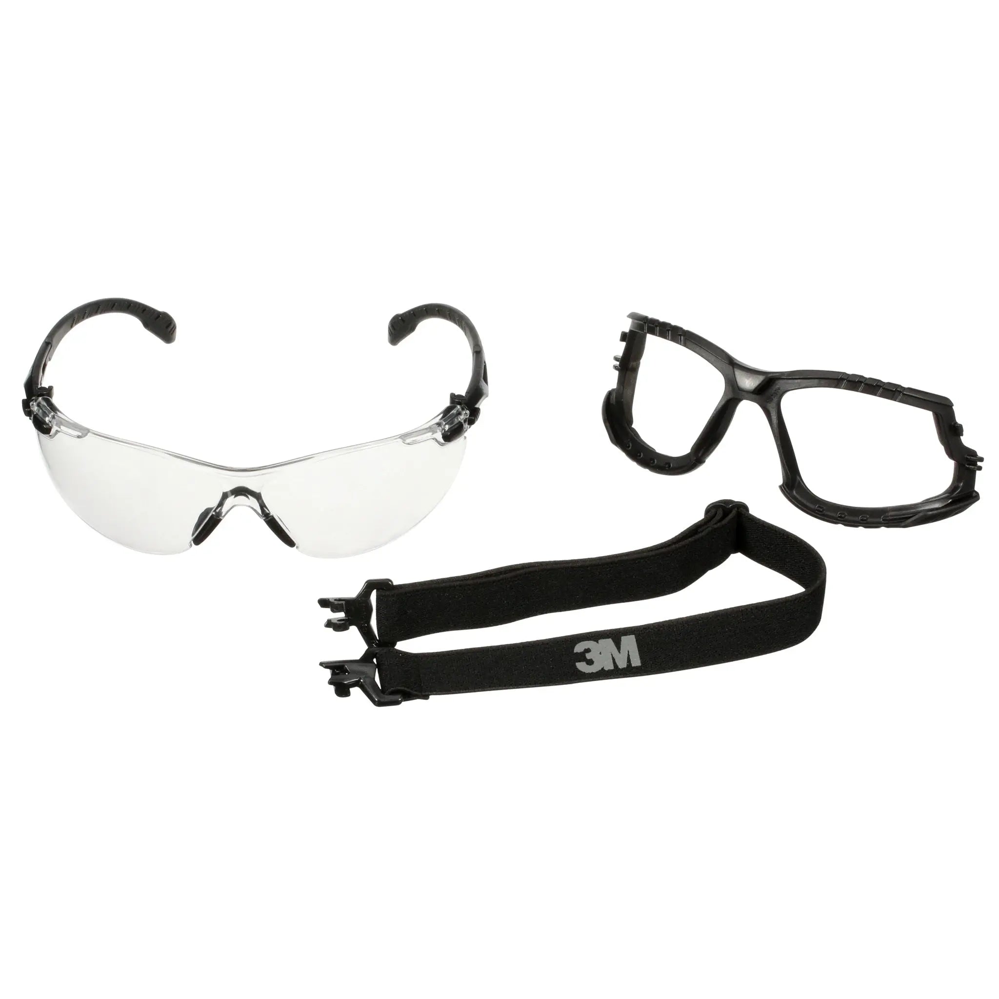 3M Solus 1000 Series S1501SGAF-KT, Blk Temples, Scotchgard Anti-Fog Coating, Clear AF-AS lens, Foam/Strap, 20 ea/Case