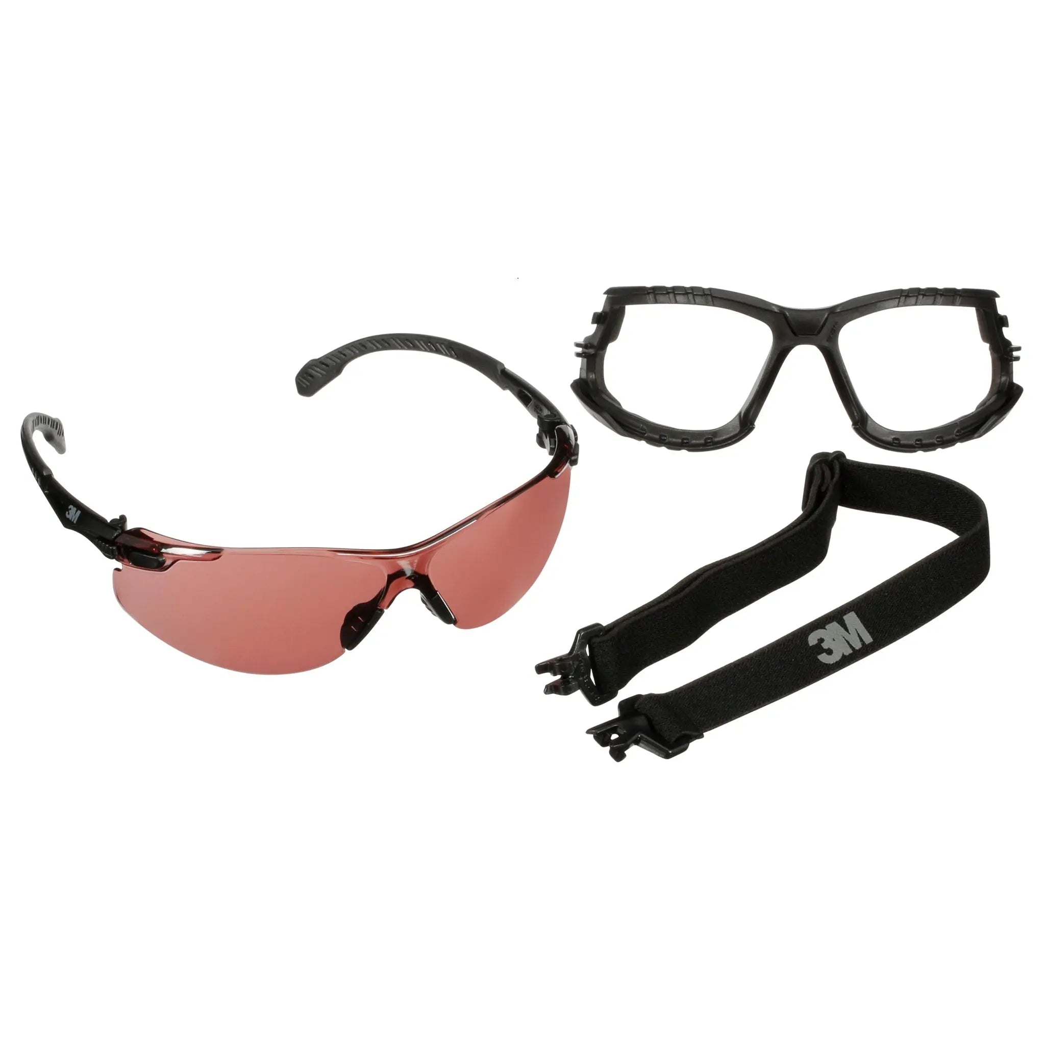 3M Solus S1523SGAF-KT 1000 Series, Black Temples, Scotchgard Anti-Fog Coating, VM AF-AS Lens, Foam/Strap, Case of 20