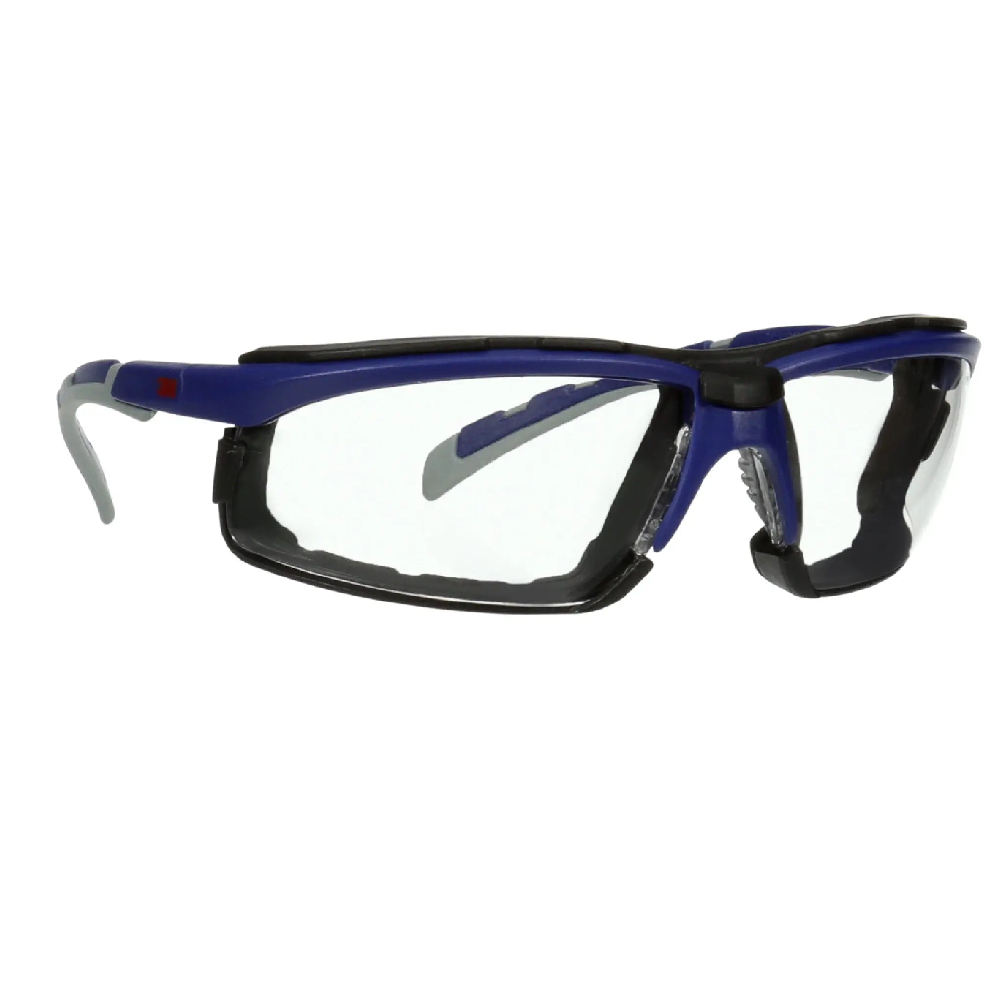 3M Solus 2000 Series, S2001SGAF-BGR-F, Gray/Blue-Green Temples,Scotchgard Anti-Fog Coating, Clear AF-AS lens,Foam Gskt 20ea/csÂ