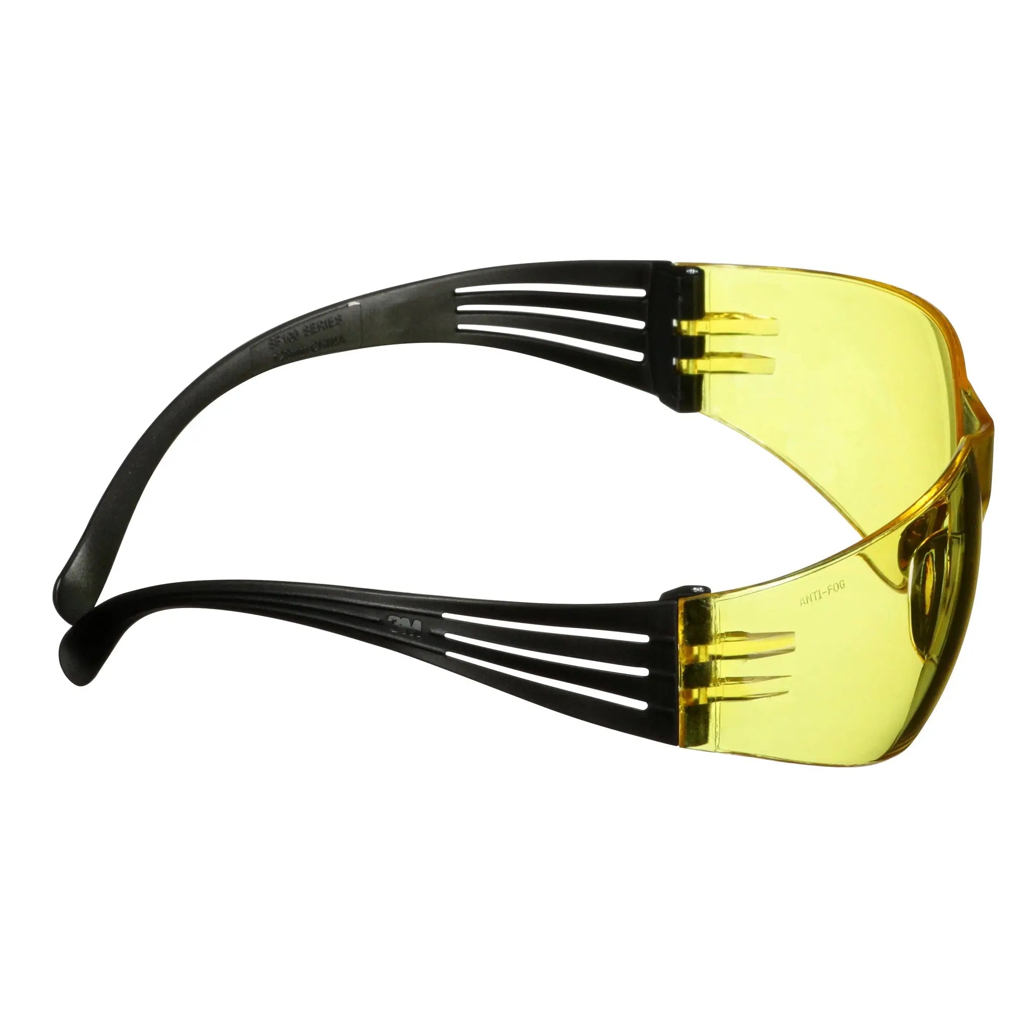 3M SecureFit 100 Series SF103AF-BLK, Black Temples, Amber Anti-Fog/Anti-Scratch Lens, 20 ea/Case