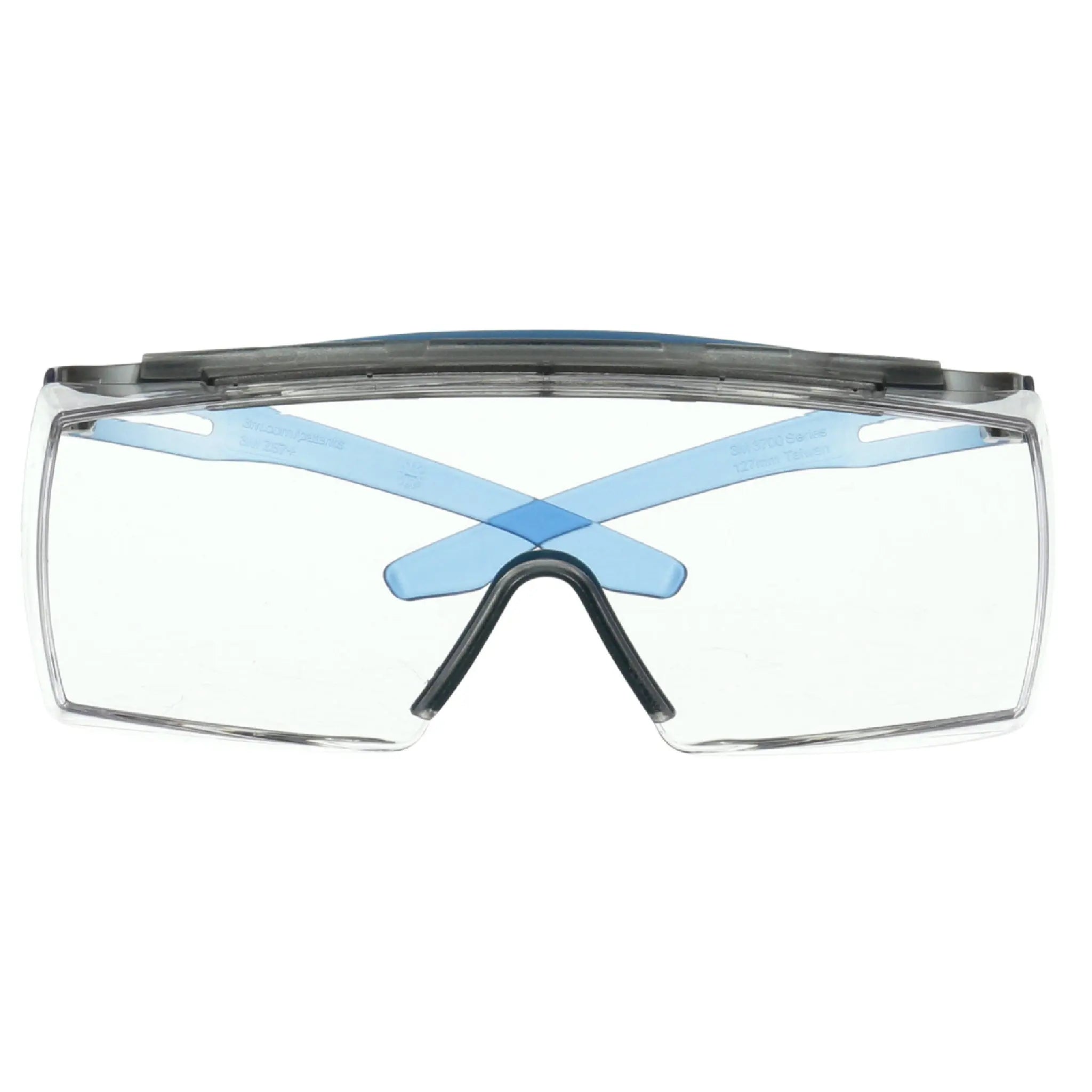 3M SecureFit 3700 Series, SF3701XSGAF-BLU, Blue Temple, Browguard, Scotchgard Anti-Fog Coating, Clear OTG AF-AS lens, 10ea/cs
