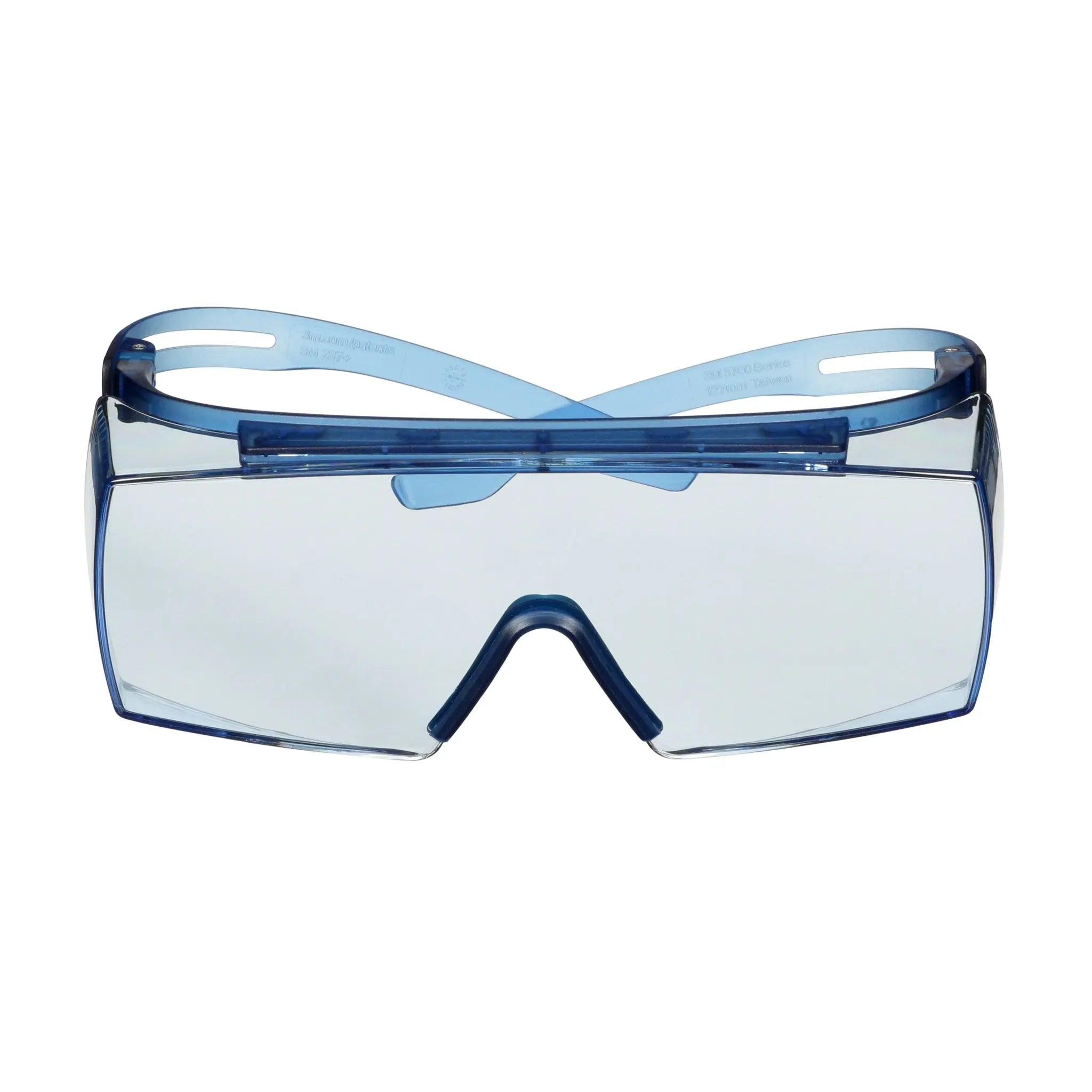 3M SecureFit 3700 Series, SF3704SGAF-BLU, Blue Temples, Scotchgard Anti-Fog Coating, Light Blue OTG AF-AS lens 10 ea-CaseÂ