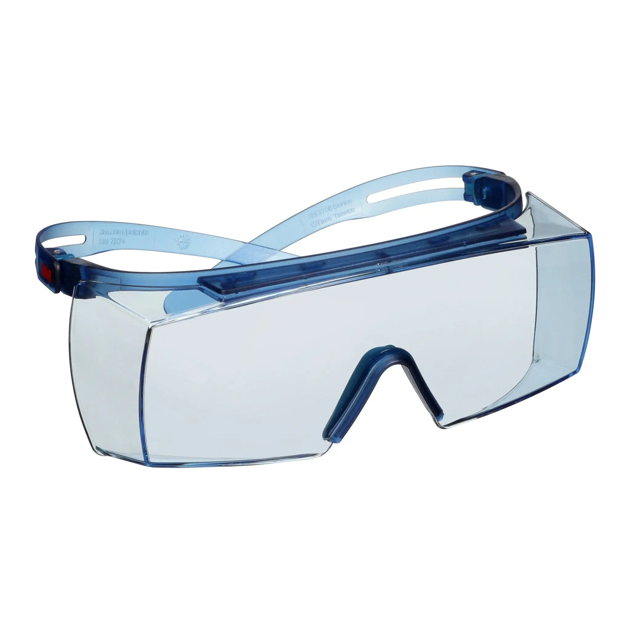 3M SecureFit 3700 Series, SF3704SGAF-BLU, Blue Temples, Scotchgard Anti-Fog Coating, Light Blue OTG AF-AS lens 10 ea-CaseÂ
