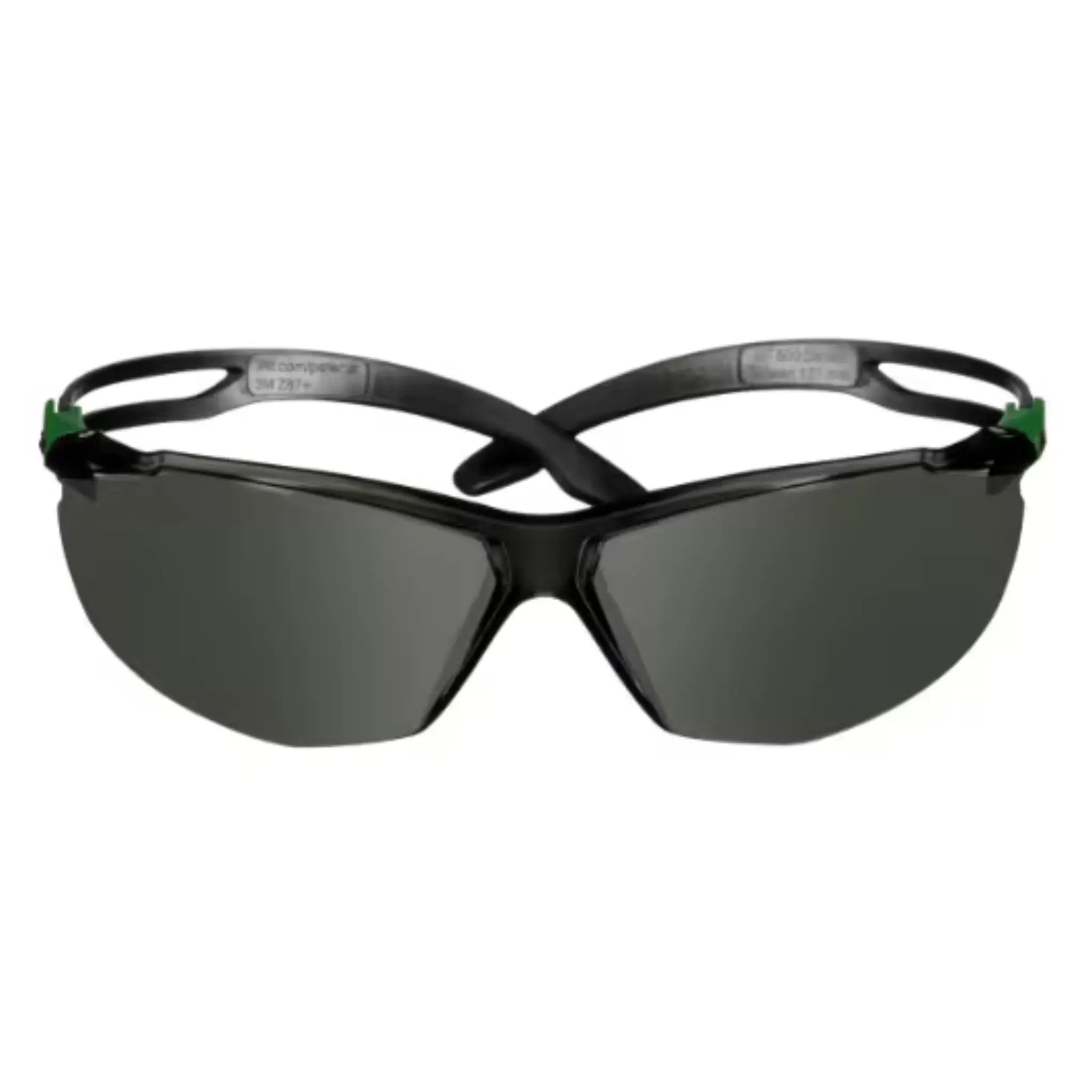 3M SecureFit 500 Series SF530AF-GRN, IR 3.0 Gray AF-AS Lens, Black, Case of 20, Top Front View