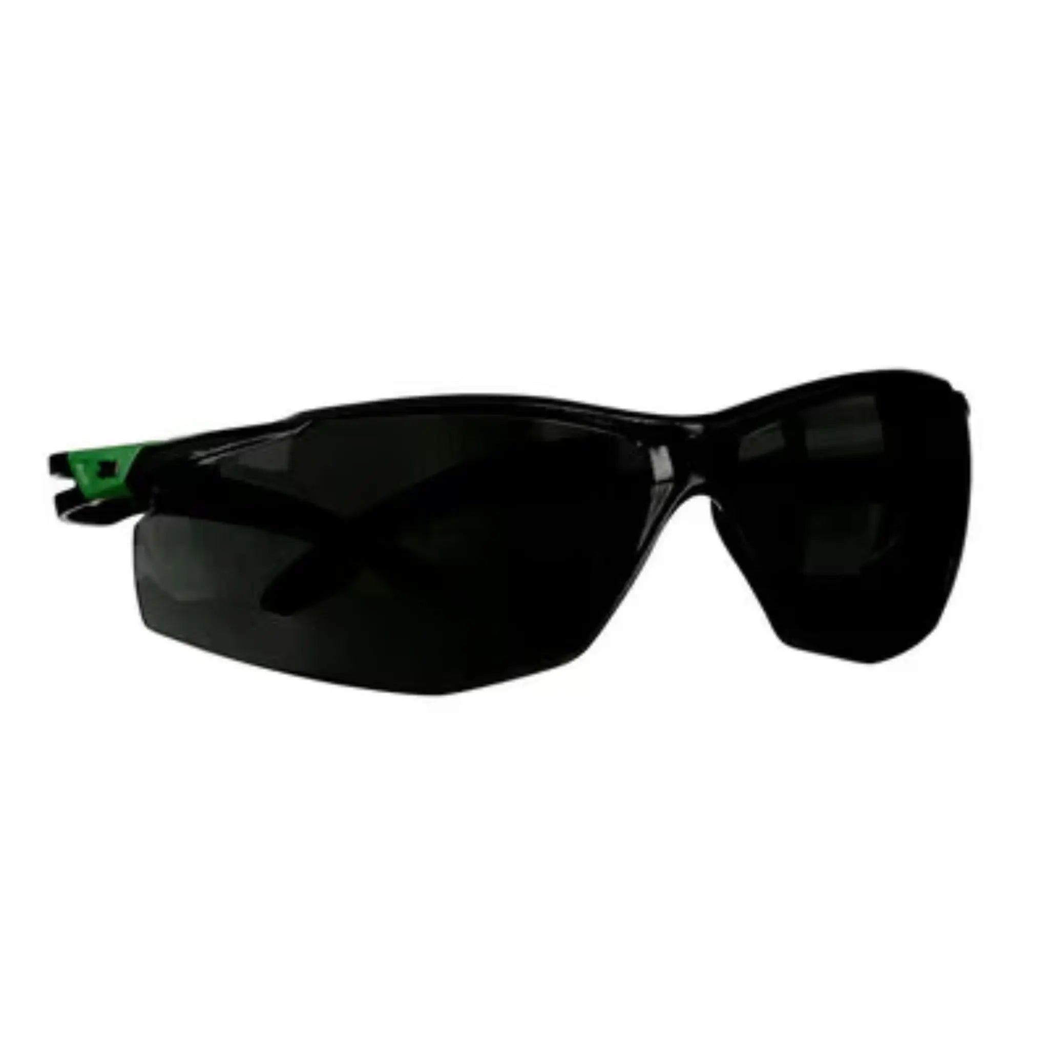 3M SecureFit 500 Series SF550AF-GRN, Black/Green, IR 5.0 Gray AF-AS Lens, 20 ea/Case, Right Side View