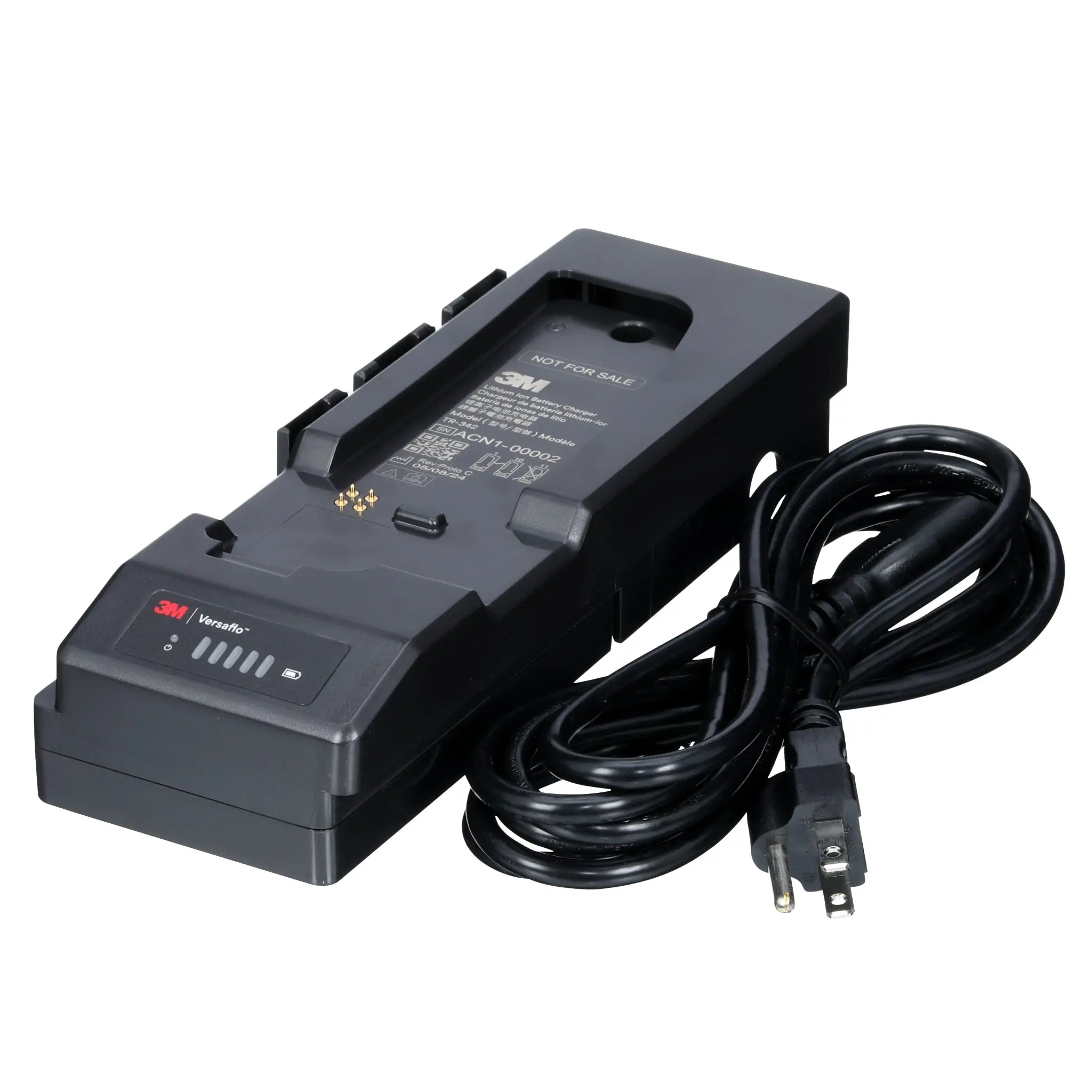 3M Versaflo TR-342N Single Station Battery Charger Kit, for Versaflo TR-300+ PAPR, Right Side with Cord
