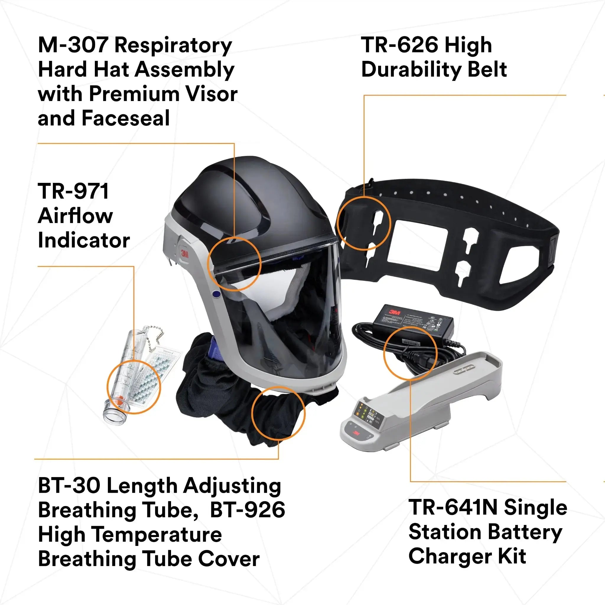 3M TR-600-HIK Versaflo Heavy Industry PAPR Kit, Gray, Universal, Features