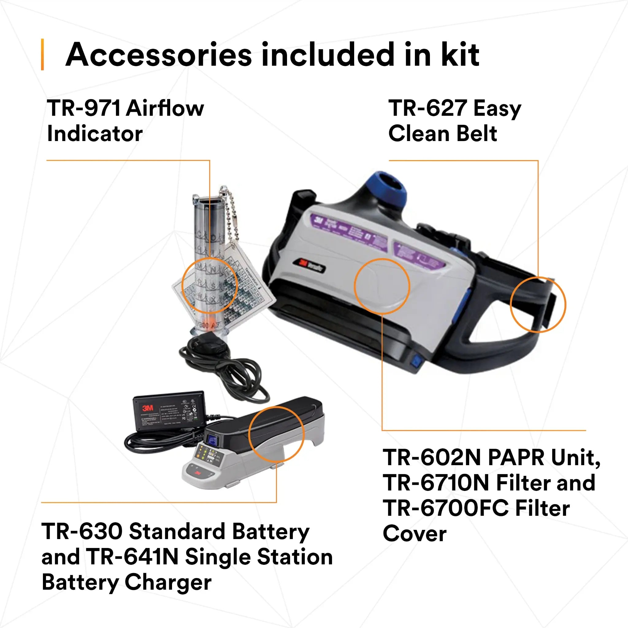 3M Versaflo TR-600-HKL Healthcare PAPR Kit, Gray, Medium/Large, Accessories Included