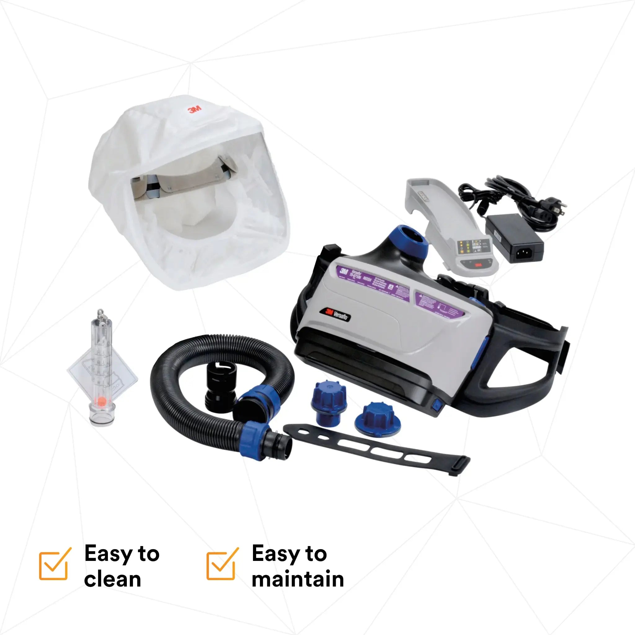 3M Versaflo TR-600-HKL Healthcare PAPR Kit, Gray, Medium/Large, Easy to Clean