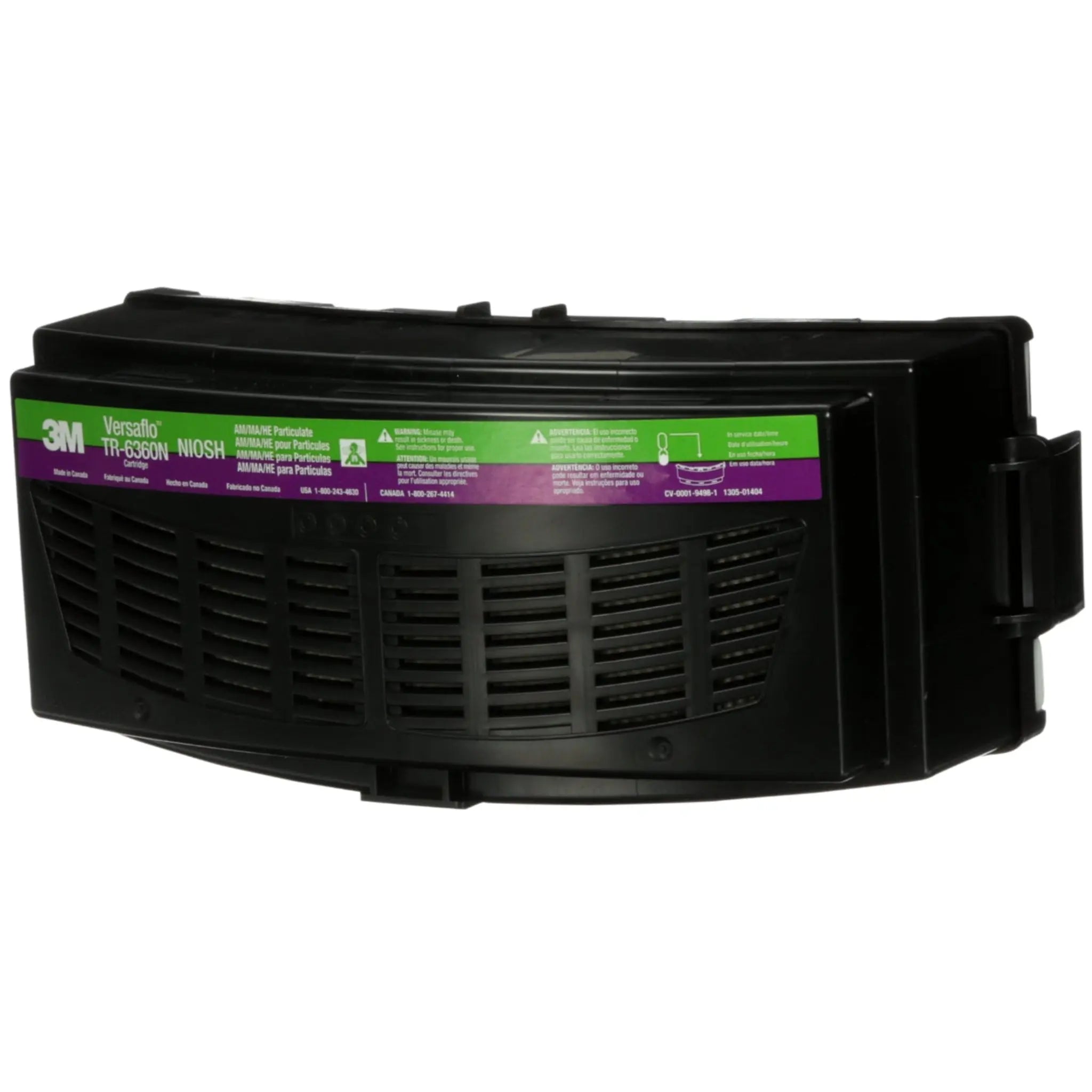 3M Versaflo TR-6360N Ammonia/Methylamine/HEPA Cartridge for TR-600 and TR-800 PAPR, Left Side View