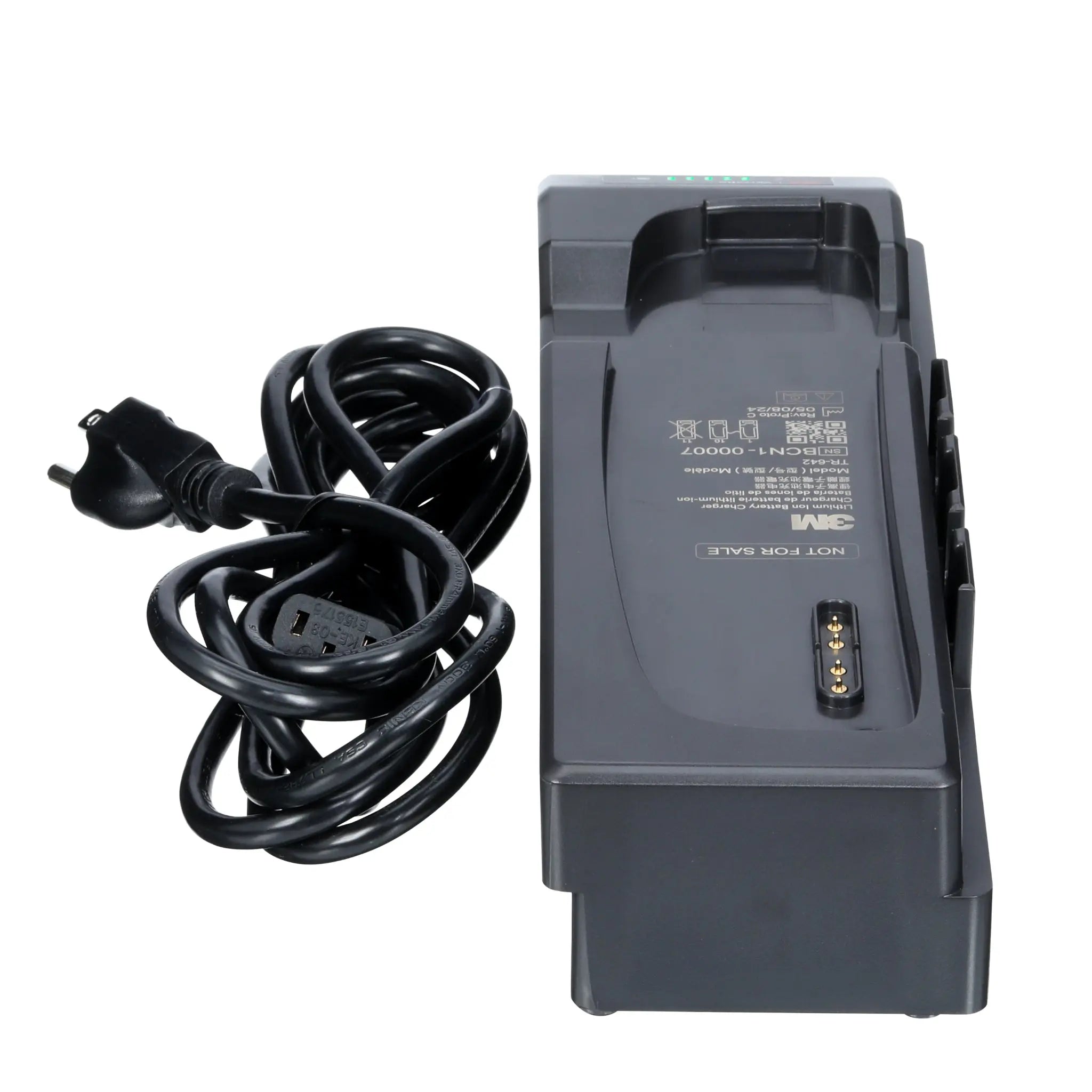 3M Versaflo TR-642N Single Station Battery Charger Kit, Back with cord