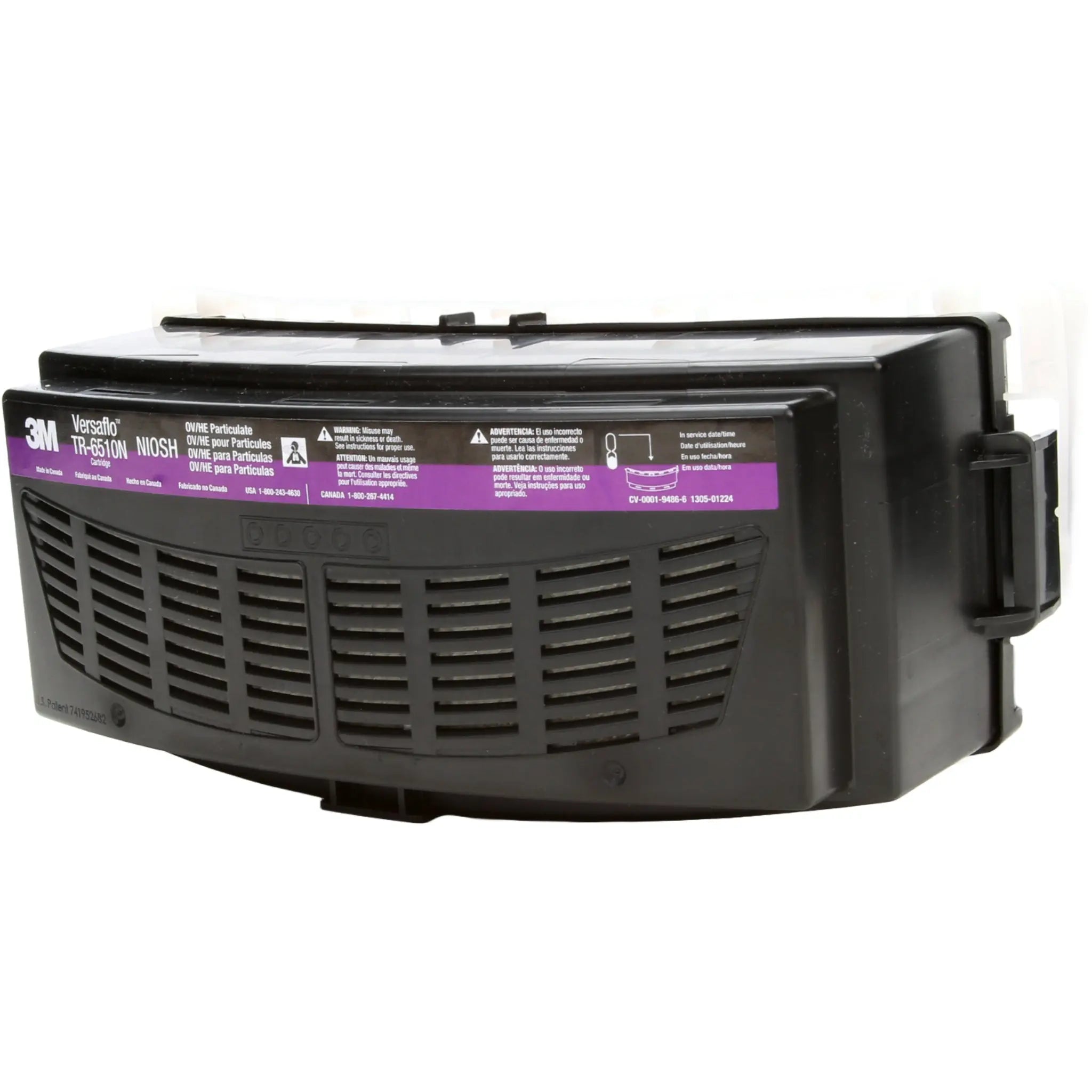 3M Versaflo TR-6510N Organic Vapor/HEPA Cartridge for TR-600 and TR-800 PAPR, Slanted