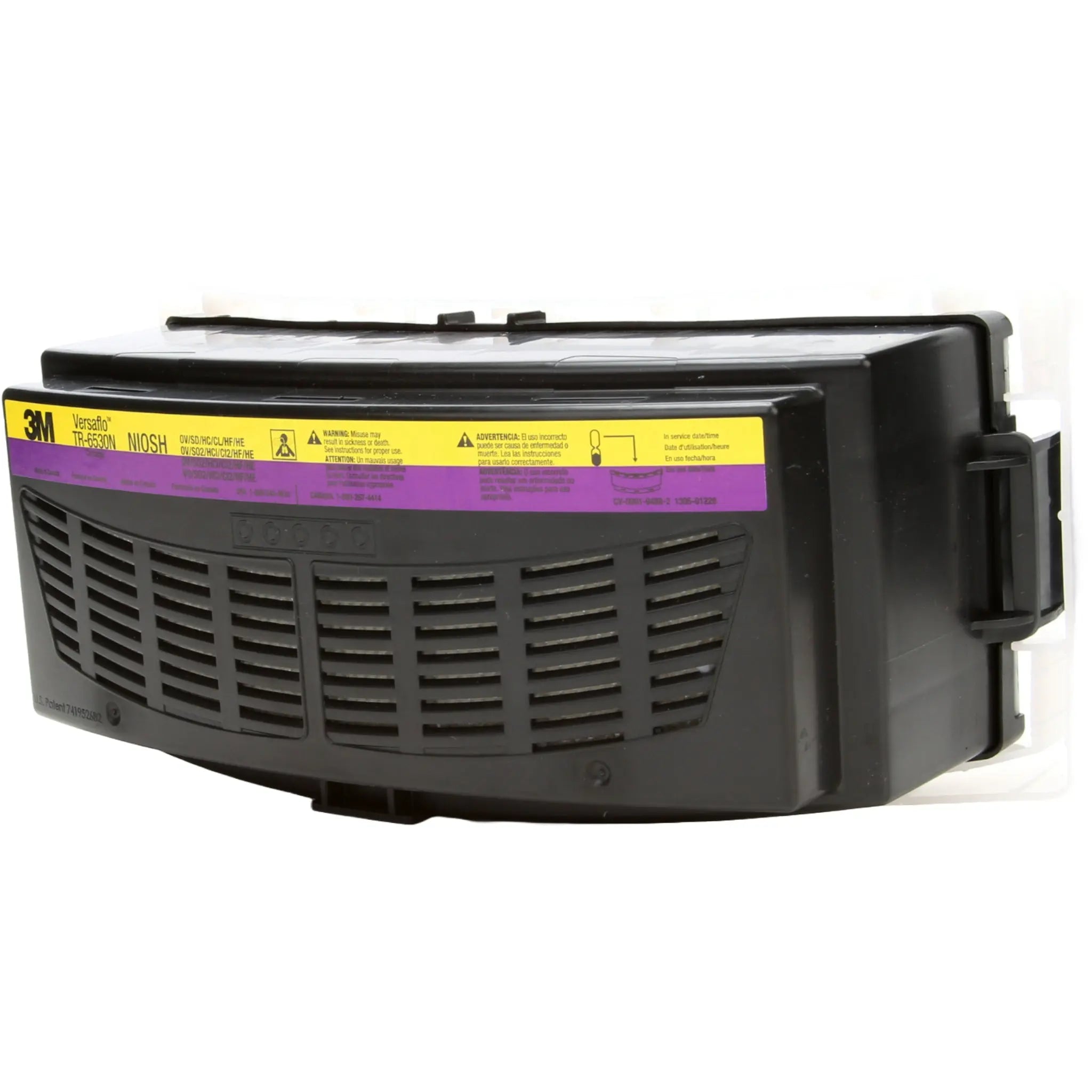 3M Versaflo TR-6530N Organic Vapor/Acid Gas HEPA Cartridge for TR-600 and TR-800 PAPR, Left Side View