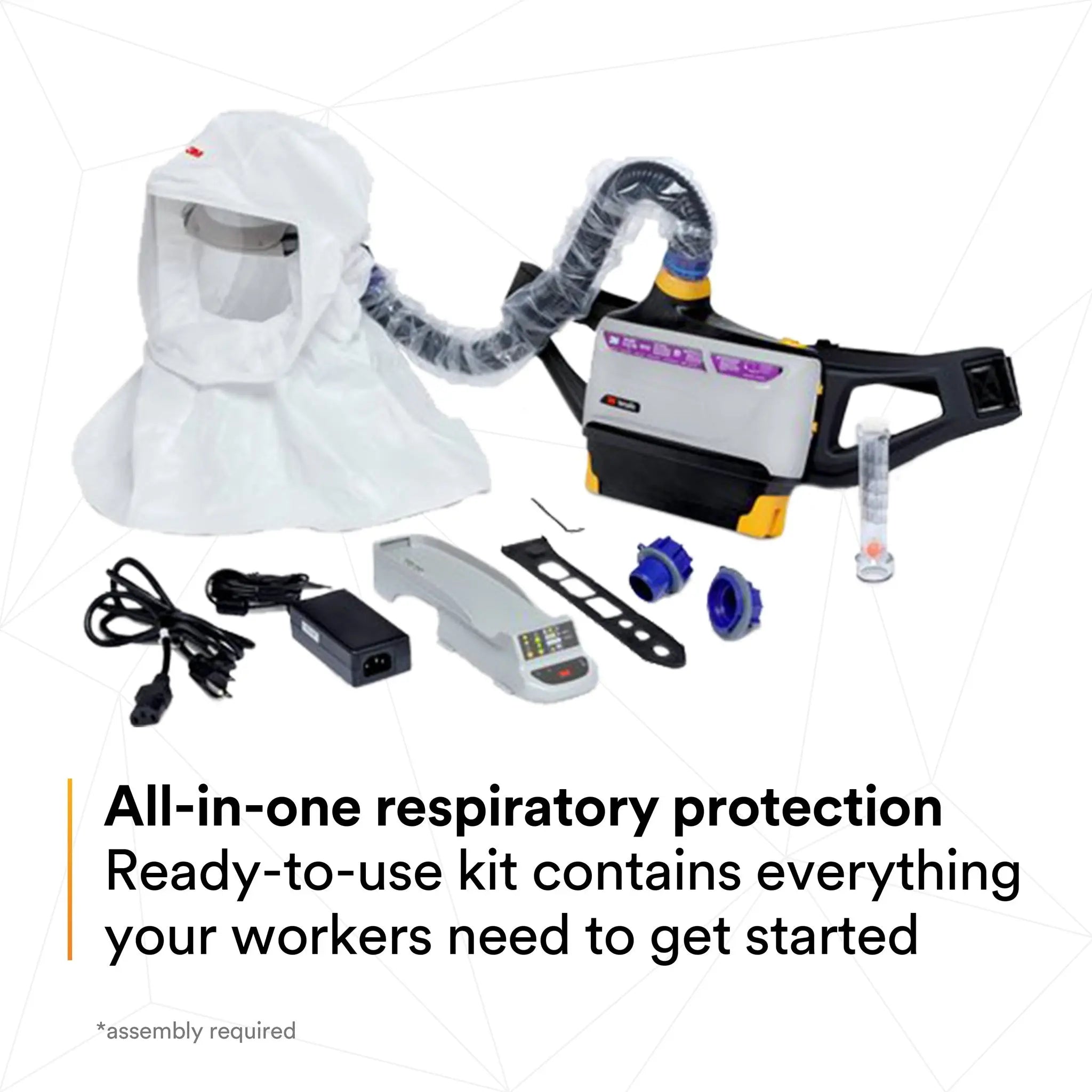 3M Versaflo TR-800-ECK Easy Clean PAPR Kit, Intrinsically Safe, White, 1 Each