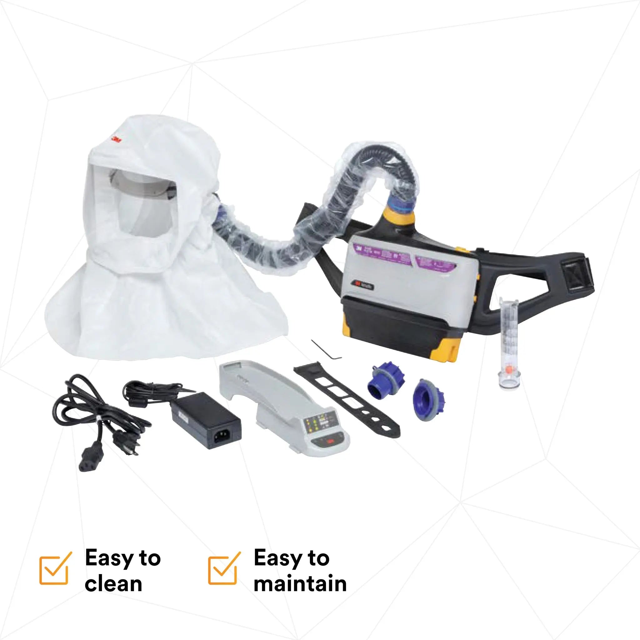 3M Versaflo TR-800-ECK Easy Clean PAPR Kit, Intrinsically Safe, White, 1 Each