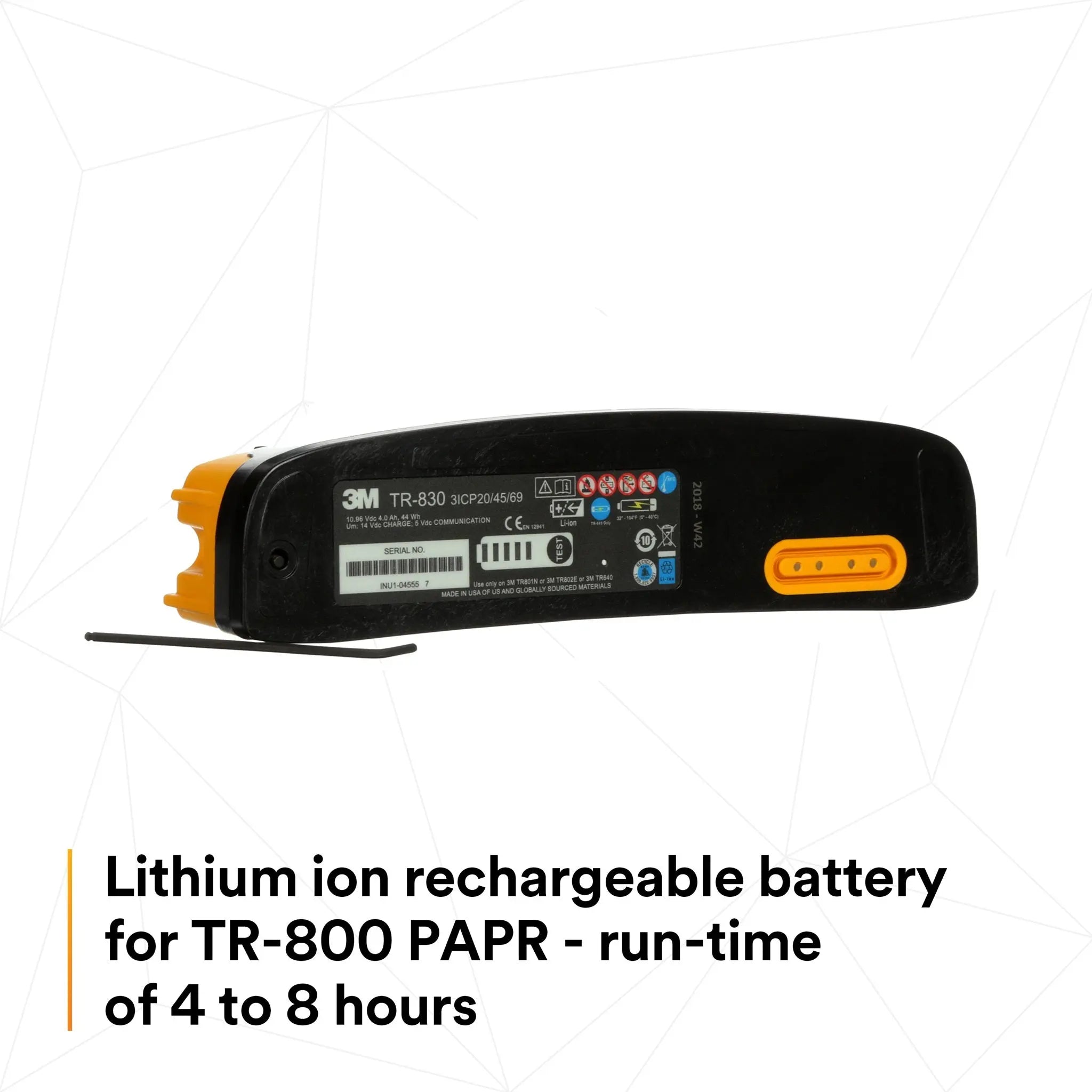 3M Versaflo TR-830 Battery, Intrinsically Safe for TR-800 PAPR, 1 Each
