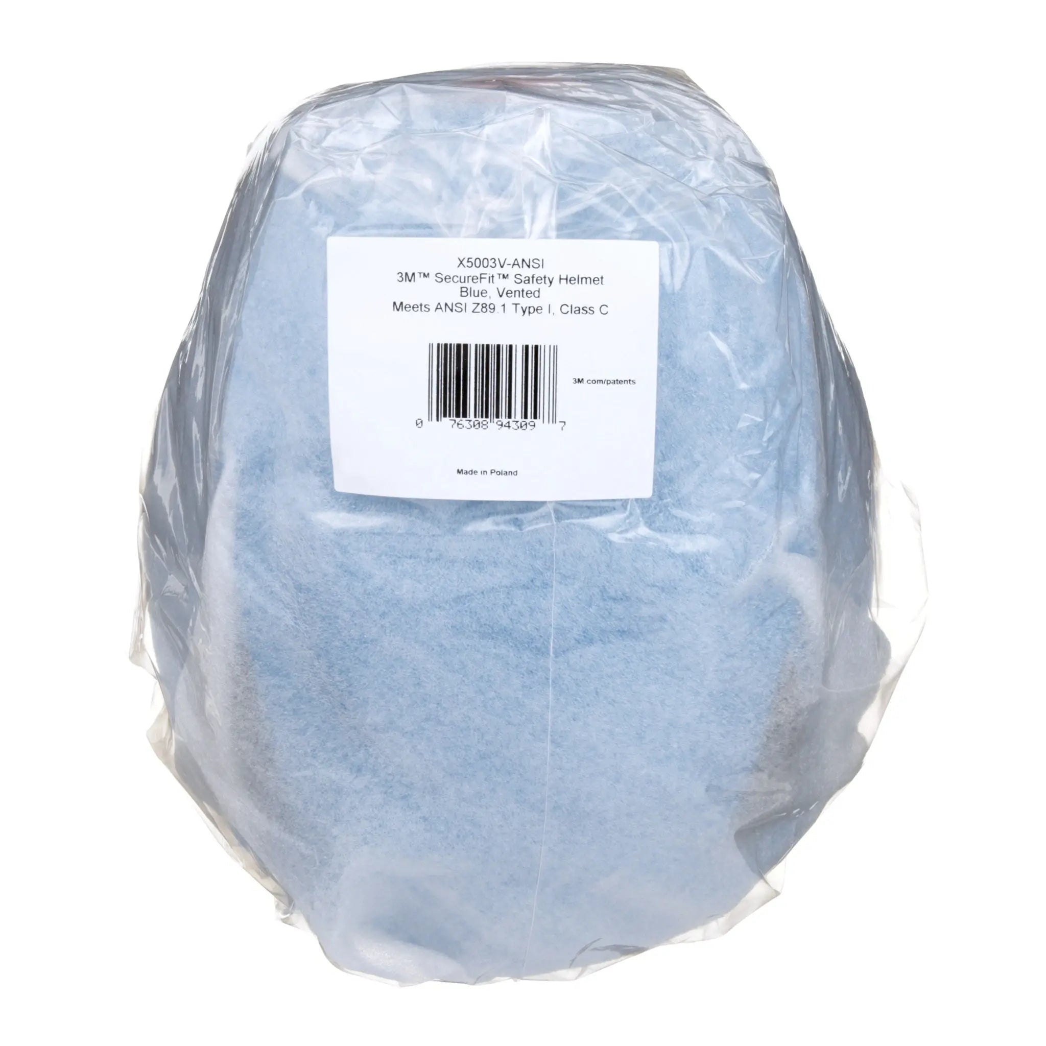 3M SecureFit Safety Helmet, X5003V-ANSI, Blue, vented (Case of 10)