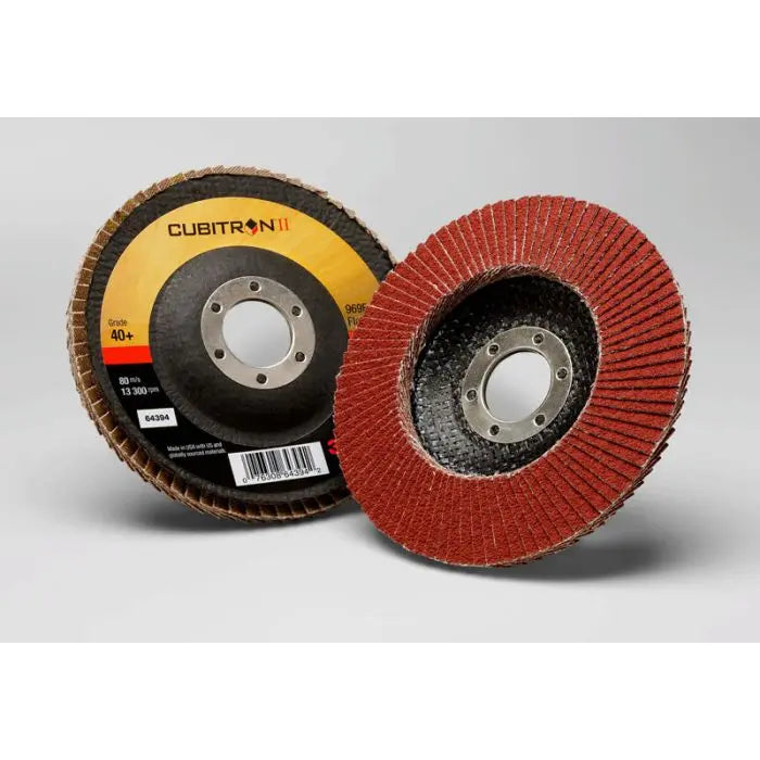 3M™ Cubitron™ II Flap Disc 969F, T29, 4-1/2 in x 7/8 in, 40+, 10 per case