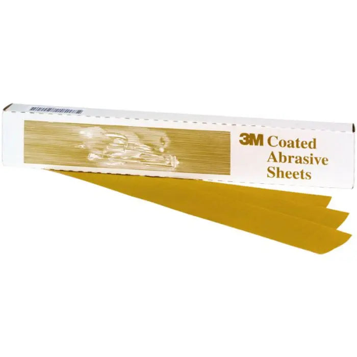 3M™ Gold Abrasive Sheet, 02552, P220 grade, 3 2/3 in x 9 in, 100 sheets per sleeve, 5 sleeves per case