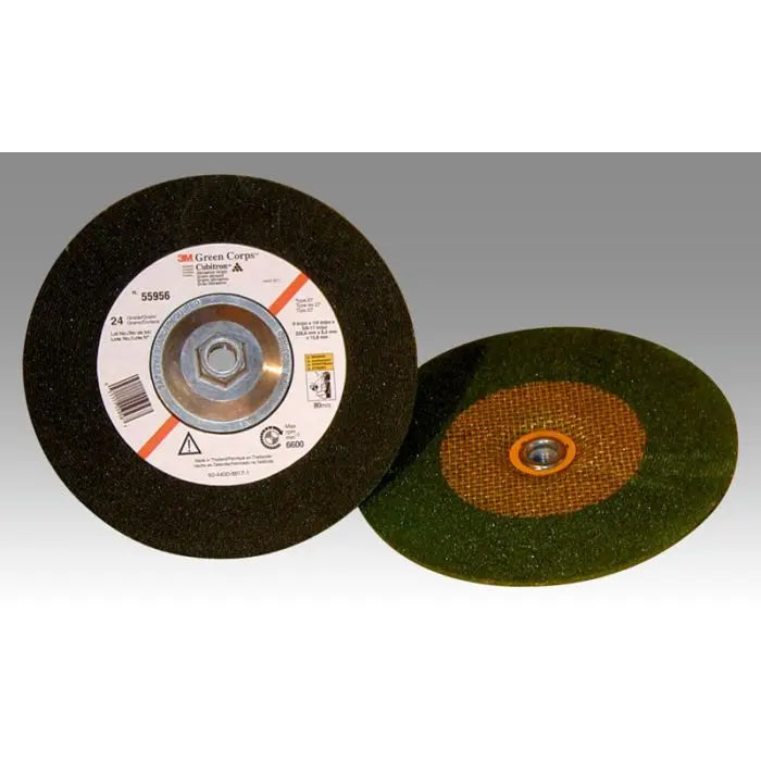 3M™ Green Corps™ Depressed Center Grinding Wheel, T27, 7 in x 1/4 in x 5/8-11 Internal, 36, 10 per inner, 20 per case