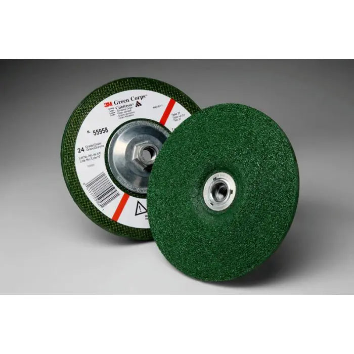 3M™ Green Corps™ Depressed Center Wheel, 24 7 in x 1/4 in x 5/8-11 Internal, 10 per inner, 20 per case