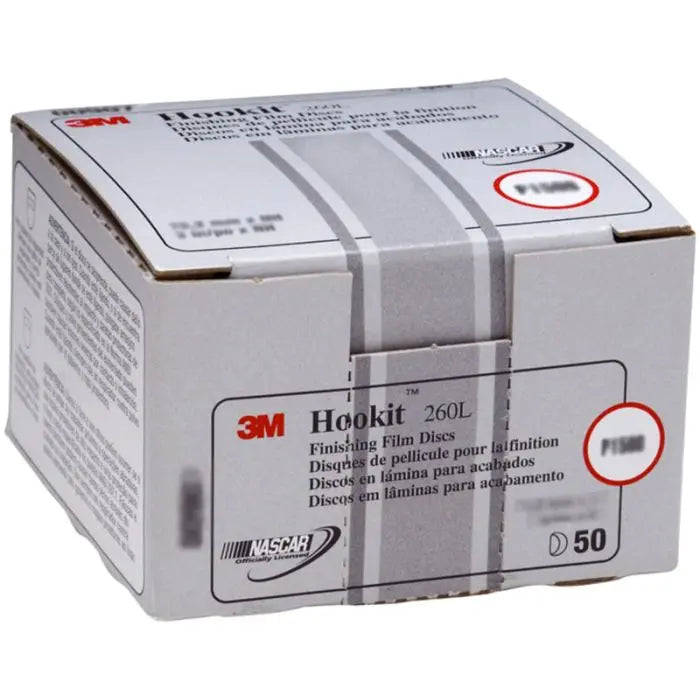 3M™ Hookit™ Finishing Film Abrasive Disc 260L, 00951, 5 in, P1500, 100 discs per carton, 4 cartons per case