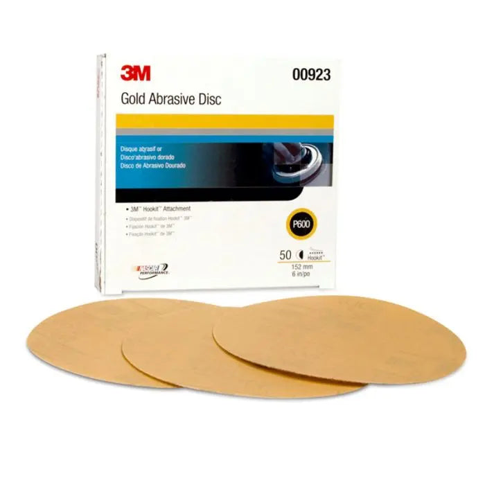 3M™ Hookit™ Gold Disc 216U, 00923, 6 in, P600 grade, 50 discs per carton, 4 cartons per case