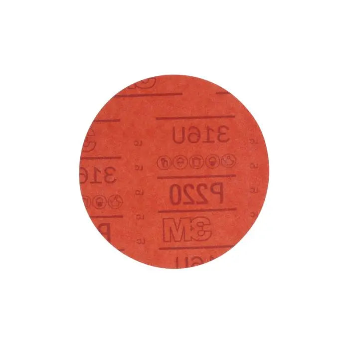 3M™ Hookit™ Red Abrasive Disc, 01221, 6 in, P220, 50 discs per carton, 6 cartons per case