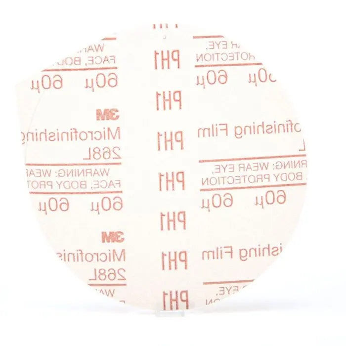 3M™ Microfinishing PSA Film Disc 268L, 5 in x NH, 60 Micron, Type D, Die 500X, 25 per inner 500 per case