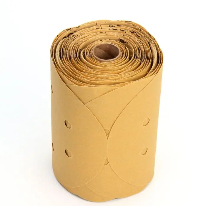 3M™ Stikit™ Gold Disc Roll Dust Free, 01639, 6 in, P180, 175 discs per roll, 6 rolls per case