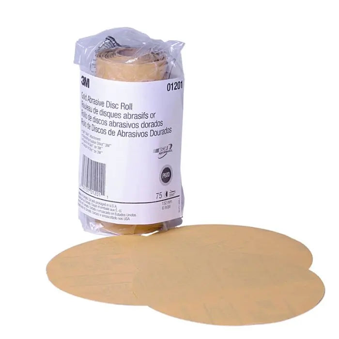 3M™ Stikit™ Gold Paper Disc 216U, 01201, 6 in, P600A grade, 75 discs per roll, 6 rolls per case