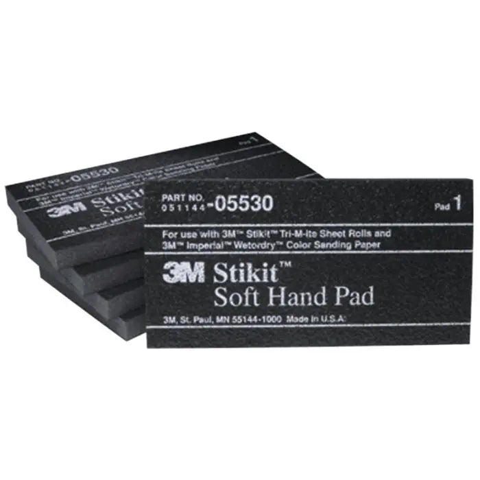 3M™ Stikit™ Soft Hand Pad, 05530, 2-3/4 in x 5-1/2 in x 3/8 in, 5 pads per box, 10 boxes per case