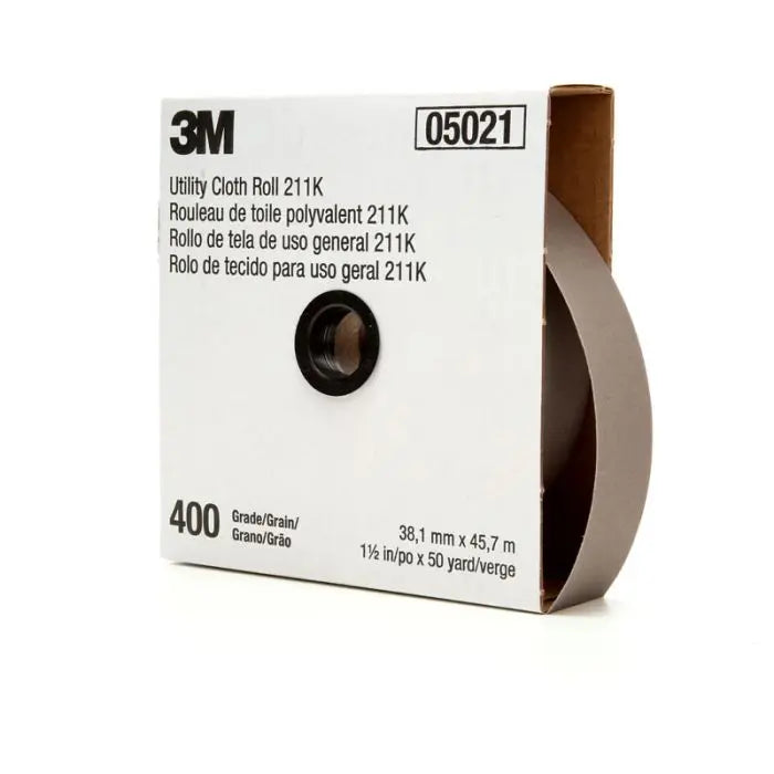 3M™ Utility Cloth Roll 211K, 1-1/2 in x 50 yd 400 J-weight, 5 per case