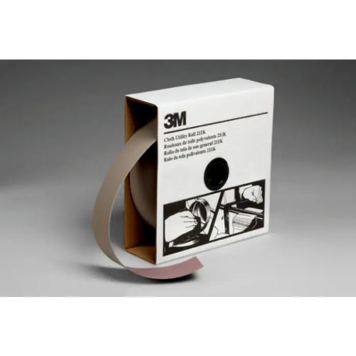 3M™ Utility Cloth Roll 211K, 2 in x 50 yd 400 J-weight, 5 per case