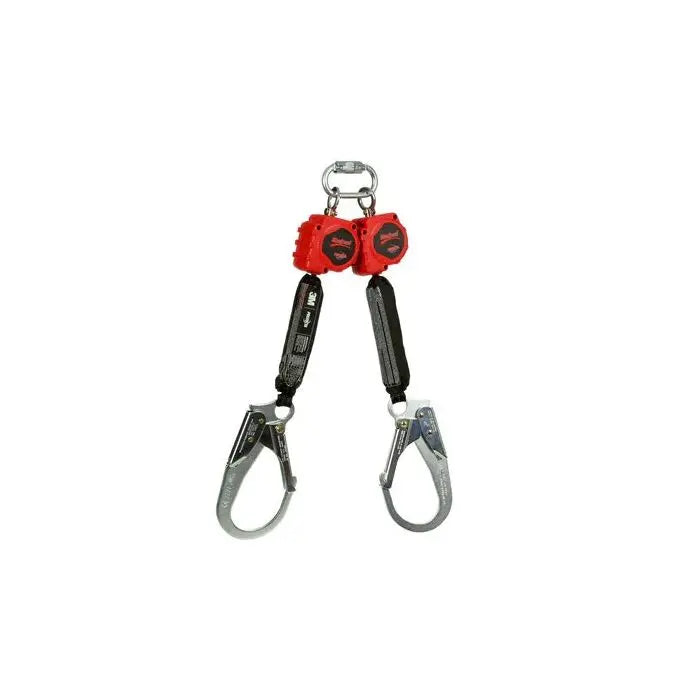 3M PROTECTA 3100414 Rebel Twin-Leg Self Retracting Lifeline, Web, Red, 6 ft. (1.8 m), 1 Each