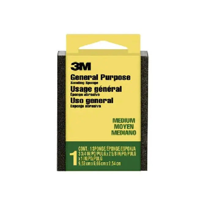 3M Sanding Sponge CP-002-ESF, Block, 3.75 in x 2.63 in x 1 in, Medium, Case of 24