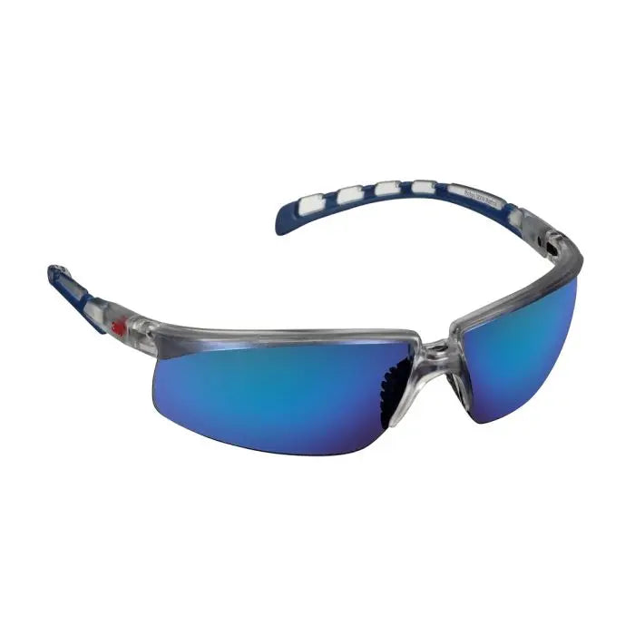 3M Solus 2000 Series, S2008AS-CLR, Clear-Blue Temples, Blue Mirror Anti-Scratch Lens, Case of 20