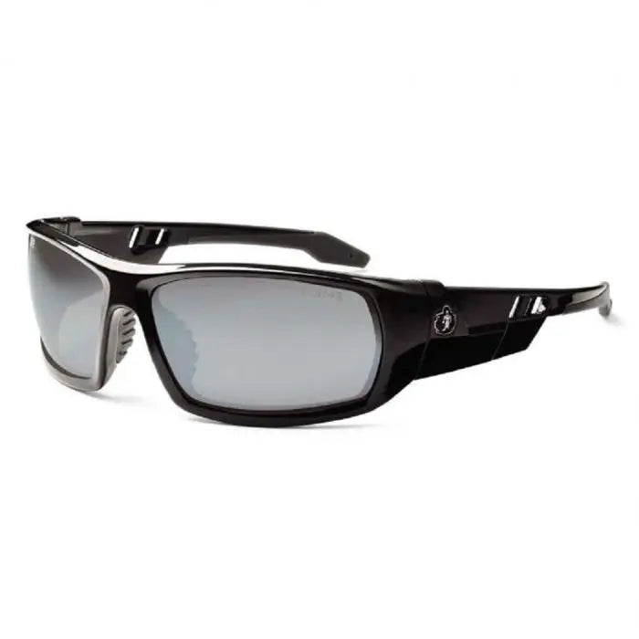 Ergodyne Skullerz Odin Safety Glasses, Black Frame, Silver Mirror Lens, 1 Each