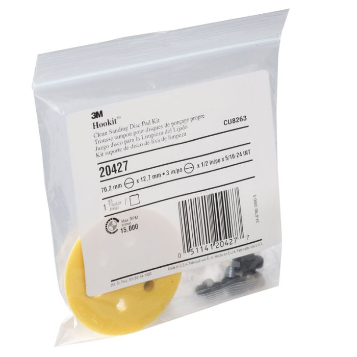 3M™ Clean Sanding Disc Pad Kit, 20427, 3 in, 5 kits per case