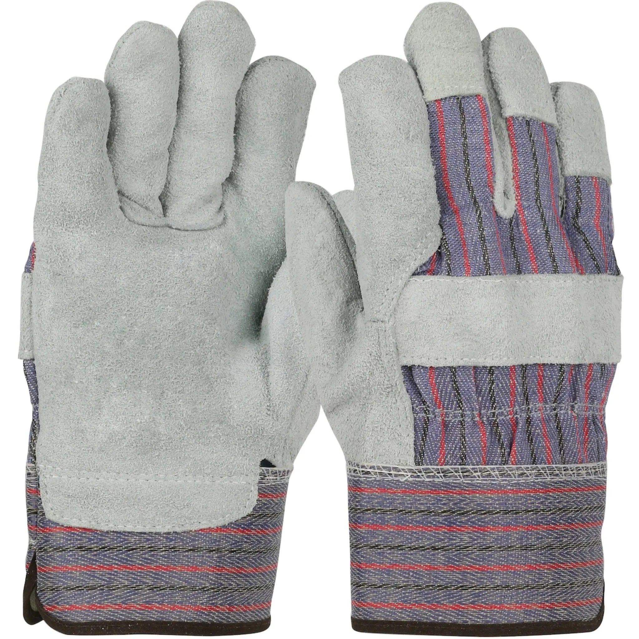 PIP 558 Economy Grade Split Cowhide Leather Palm Glove with Fabric Back and Rubberized Safety Cuff-Main_Image