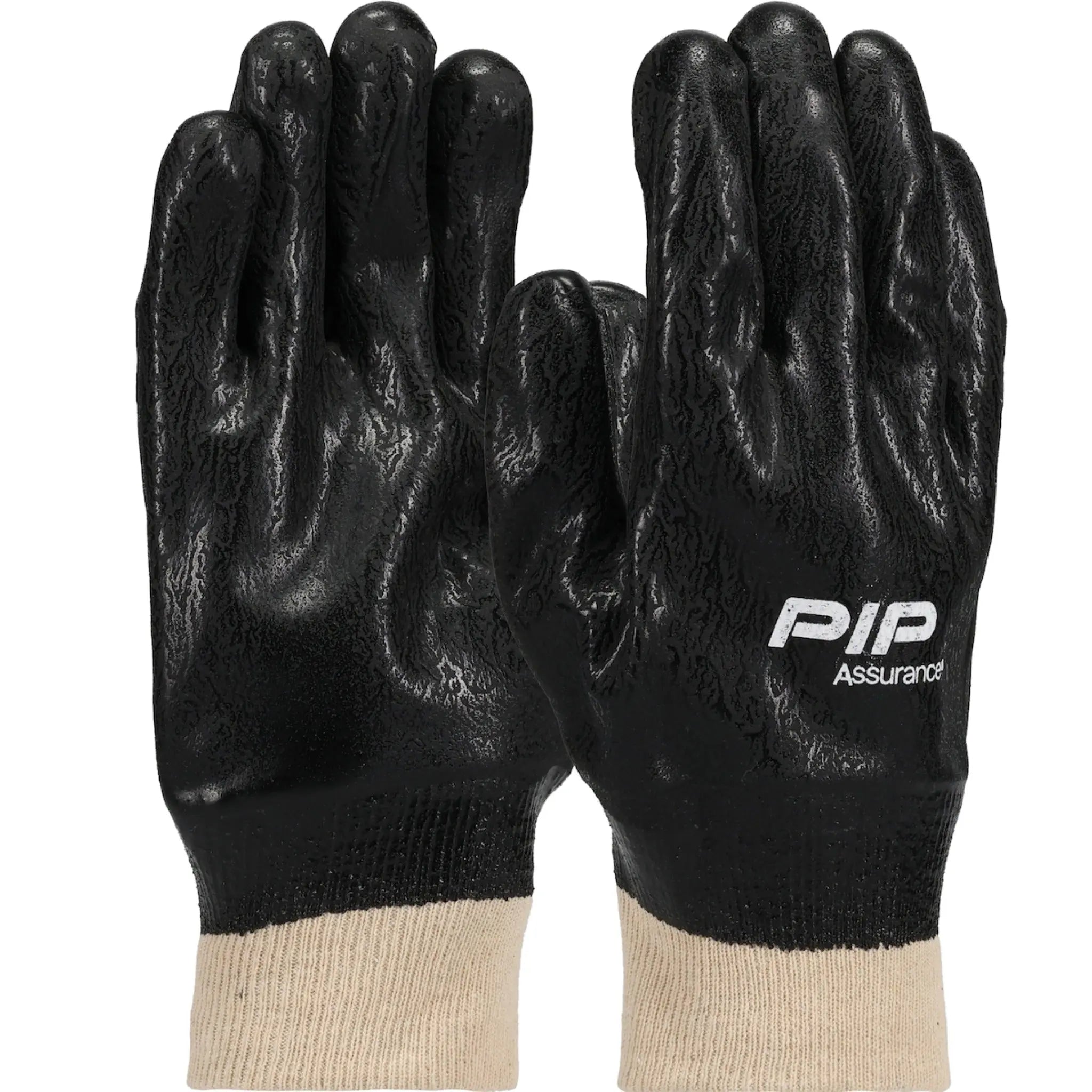 PIP 58-8115DD Sandy Finish PVC Coated Knitwrist Gloves_Main_Image