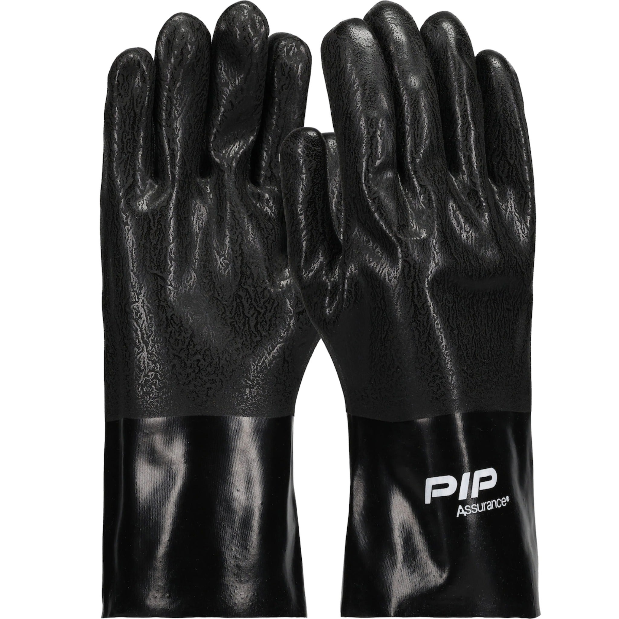 PIP ProCoat 58-8130DD Premium PVC Dipped Glove with Interlock Liner and Rough Sandy Finish 12 Inches_Main_Image