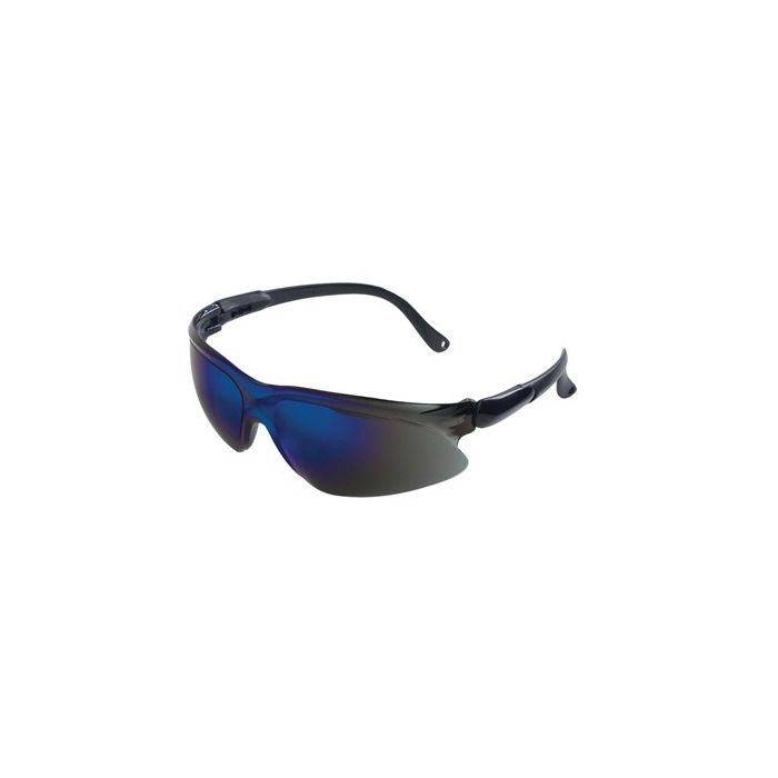 Jackson Safety Visio Safety Glasses with Black Temple and Blue Mirror Lens, Box of 12