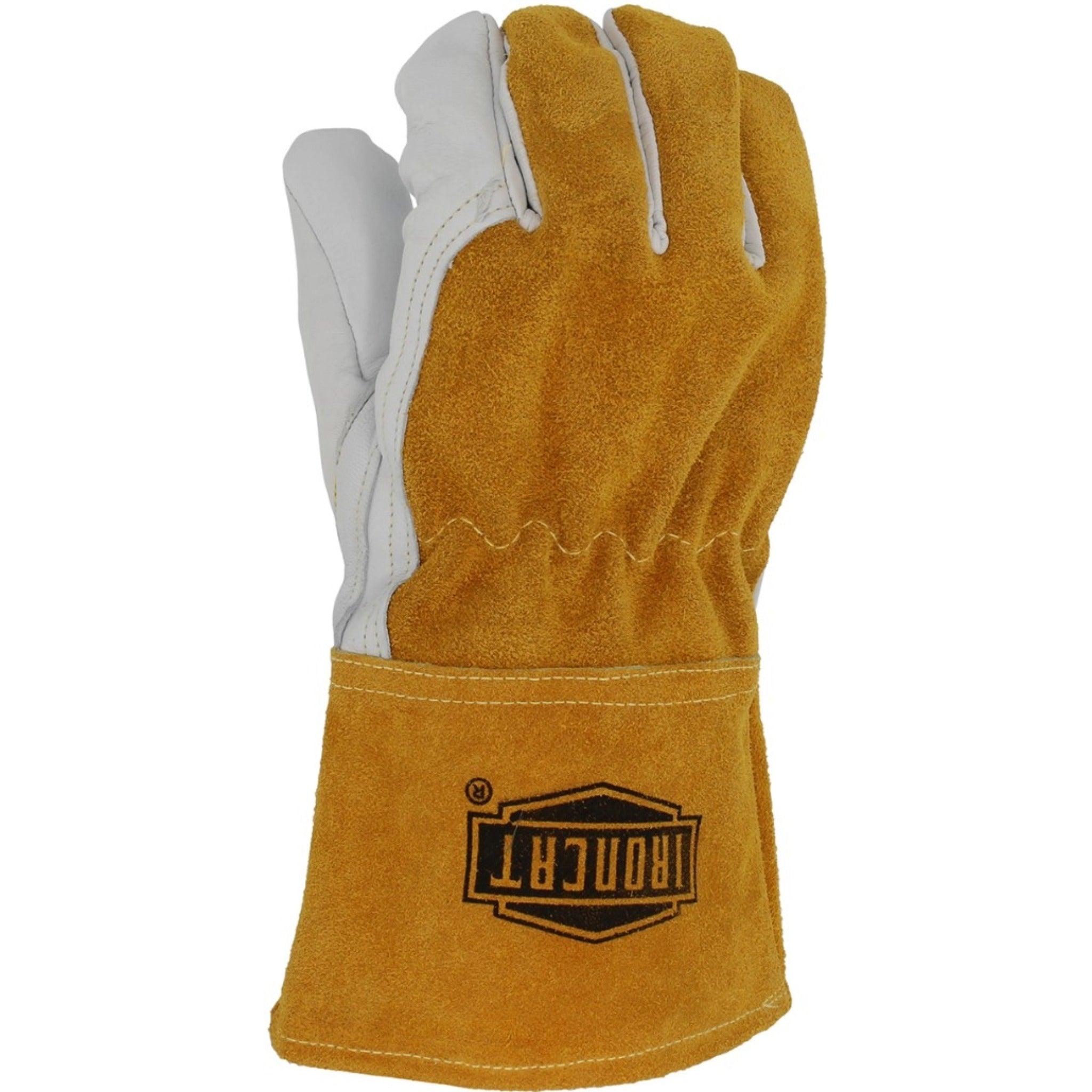 PIP Ironcat 6143 Premium Goatskin/Cowhide Leather MIG Welders Glove, Brown, 1 Dozen