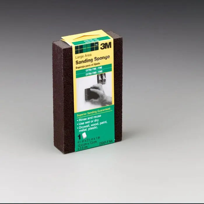 3M General Purpose Sanding Sponge DSMC-ESF-10, 2.88 in x 4.88 in x 1 in, Dual Grit, Medium/Coarse, Case of 10