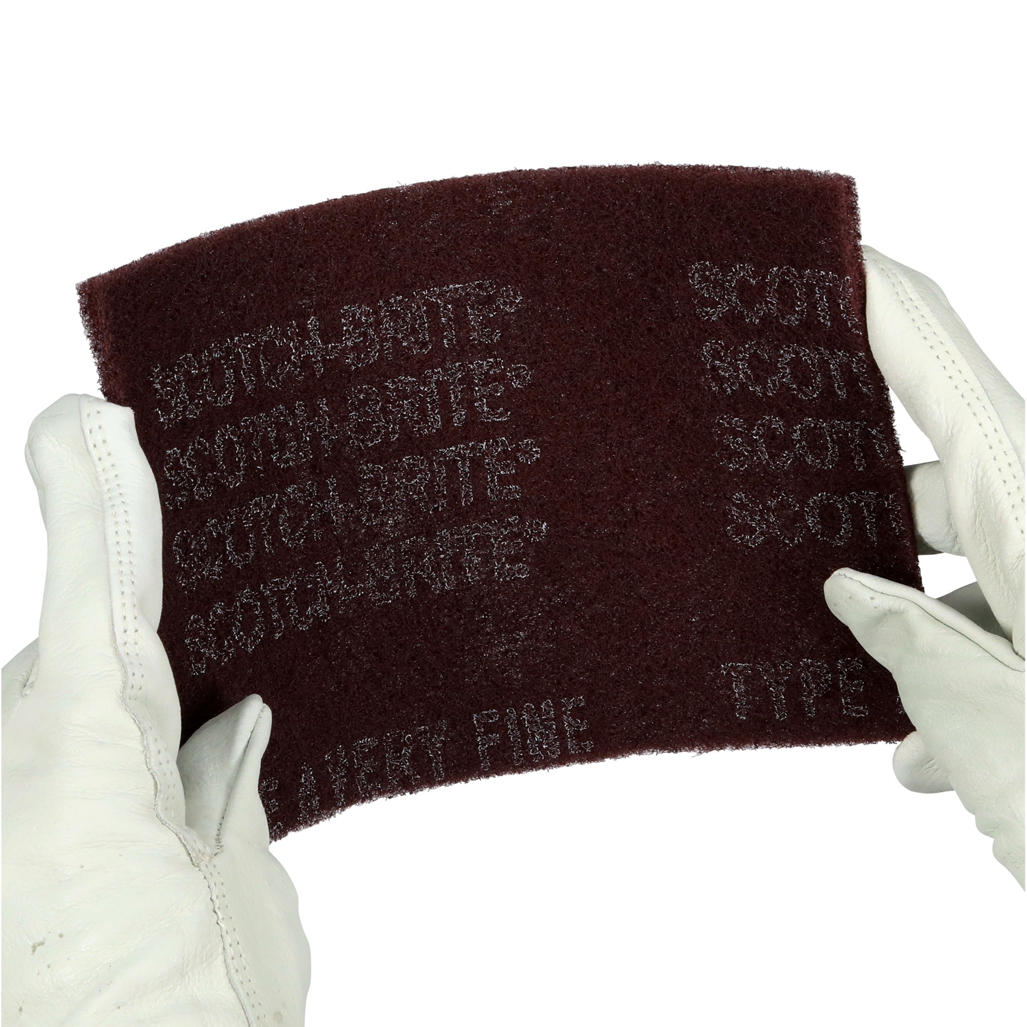 3M Scotch-Brite 7000000728/7447 Hand Pad , HP-HP, Aluminum Oxide Very Fine, Maroon, 6 in x 9 in, Pad in Hand