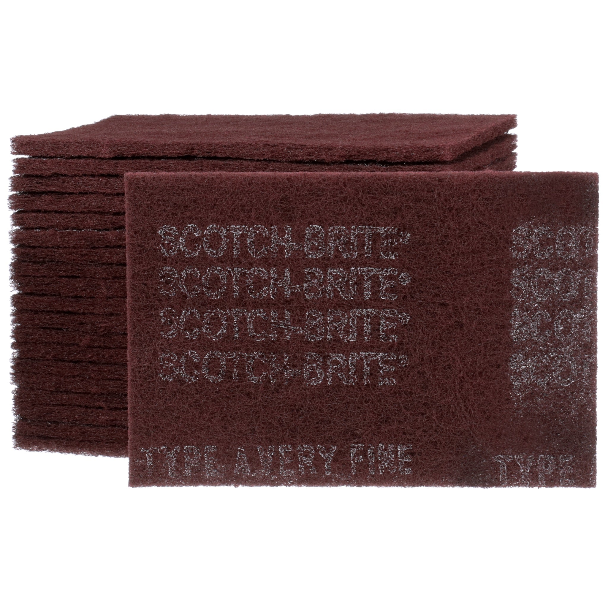 3M Scotch-Brite 7000000728/7447 Hand Pad , HP-HP, Aluminum Oxide Very Fine, Maroon, 6 in x 9 in, Set